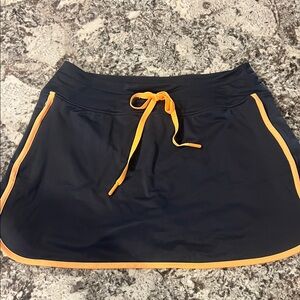 Women's Dark Grey Skort with shorts with Orange Trim